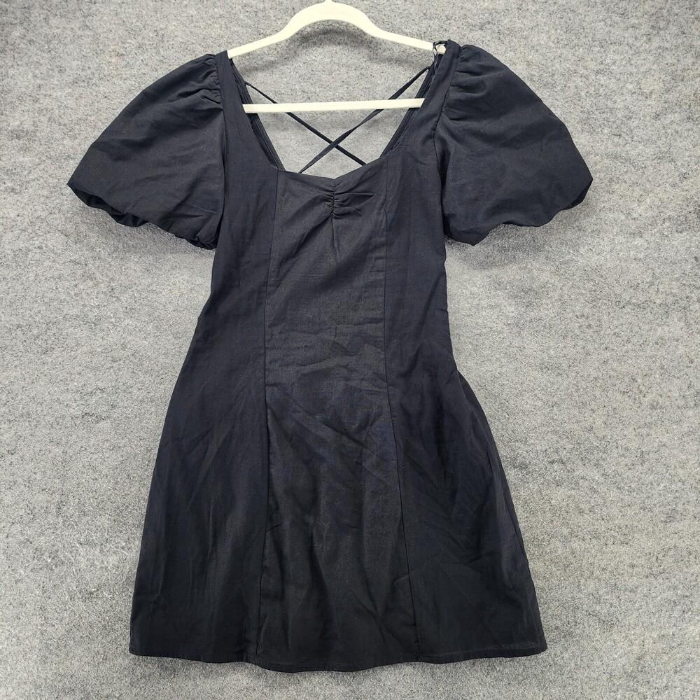 Divided H&M Dress Womens Small Short Sleeve Black Mini